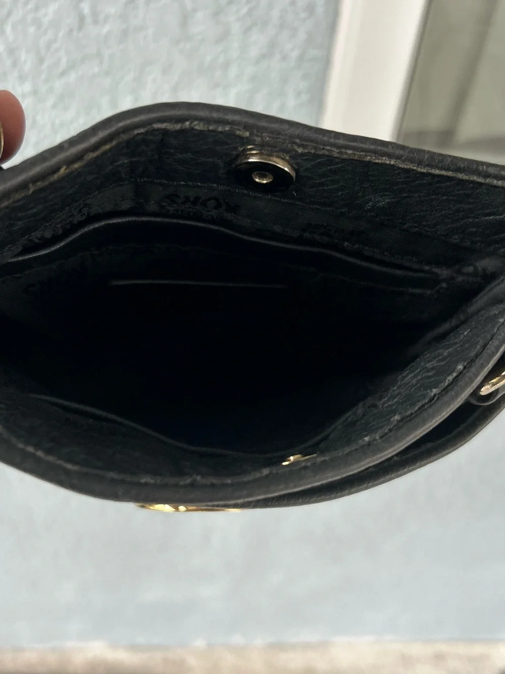 Michael Kors Fulton Black Pebbled Leather Crossbody Bag Gold MK Logo Purse